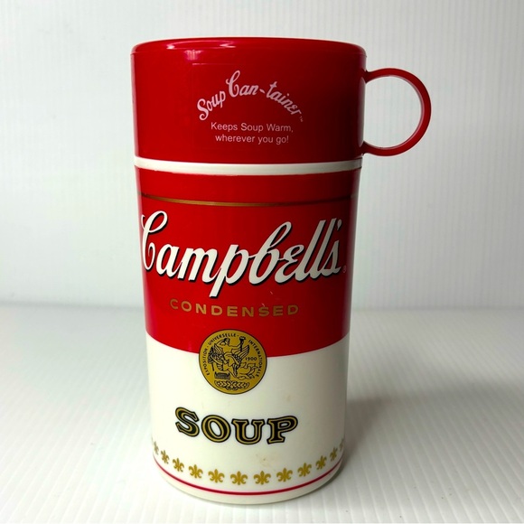 Campbell’s Other - VINTAGE 1998 CAMPBELLS SOUP THERMOS HOT/COLD LUNCH 11.5 oz. With LID CUP USA